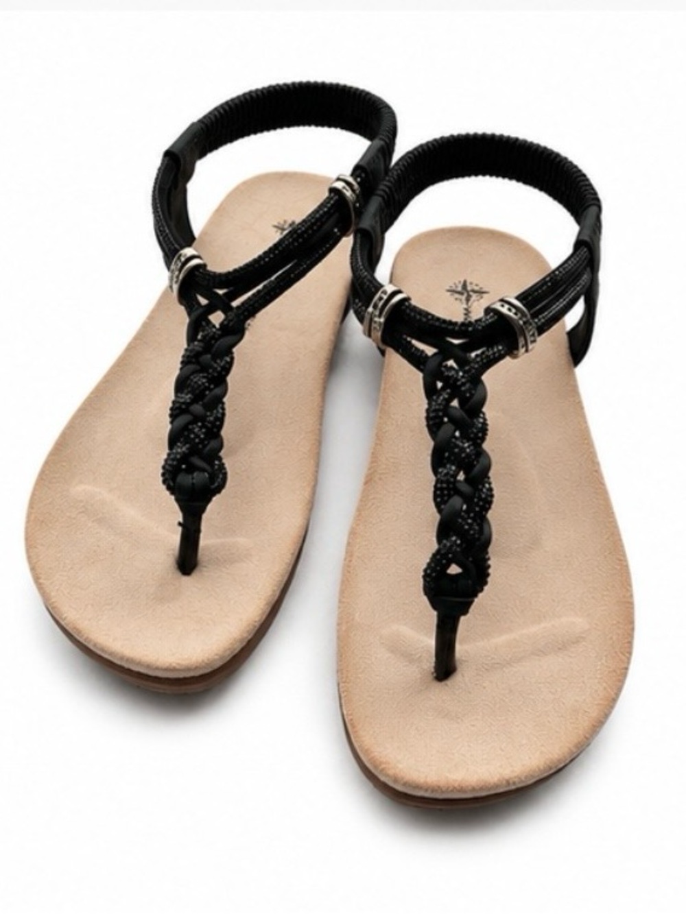 WANDERLUST Trisha Black BraidedSandals size 7.5 (38)